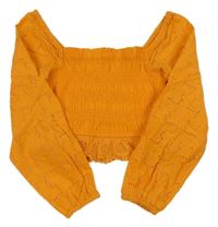 Pomerančový madeirový crop top River Island