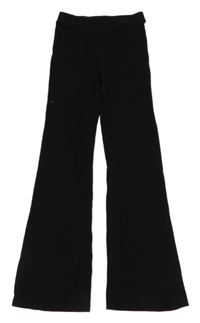 Černé žebrované flare legíny H&M