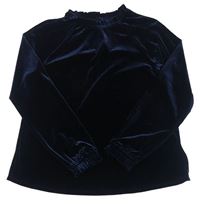 Tmavomodrá sametová halenka M&S
