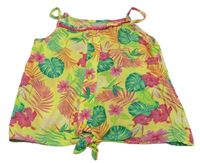 Žlutý crop top s listy Matalan