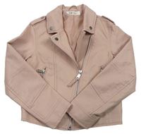 Světlerůžový koženkový crop křivák H&M