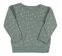 Zelená mikina se srdíčky Primark