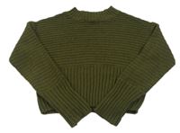 Khaki crop svetr New Look