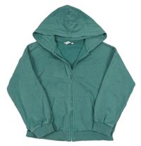 Zelená propínací crop mikina s kapucí M&S