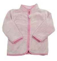 Růžová plyšová propínací mikina Ergee