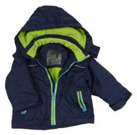 Tmavomodrá šusťáková funkční bunda s kapucí Impidimpi