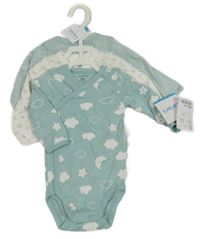 Nové - 3set - 3x světlemodro-bílé body Carter's