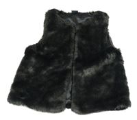 Tmavošedá kožešinová podšitá vesta Next