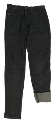 Tmavošedé zateplené tregíny riflového vzhledu Yigga