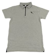 Šedé polo tričko s výšivkou Pep&Co