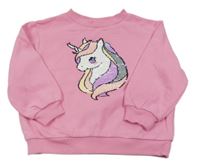 Růžová mikina s jednorožcem H&M