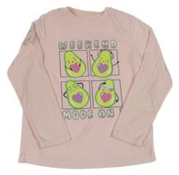 Růžové plyšové pyžamové triko s avokády Primark