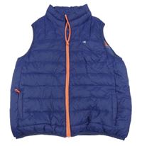 Tmavomodrá šusťáková zateplená vesta 