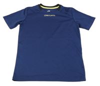 Tmavomodré sportovní tričko s nápisem Crane