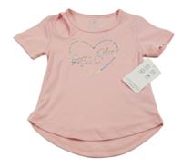 Nové - Růžové sportovní tričko s nápisem v srdíčku 