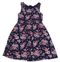 Tmavomodro-růžovo-fialové květované šaty Kiki&Koko