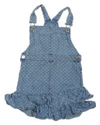 Světlemodré riflové vzorované laclové šaty s vrstvenou sukní River Island