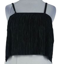 Dámský černý plisovaný crop top PrettyLittle Thing