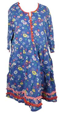 Dámské modré kytičkované košilové šaty Cath Kidston 