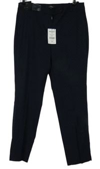 Nové - Dámské tmavomodré puntíkované kalhoty s puky Next 