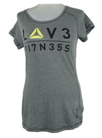 Dámské šedé sportovní funkční tričko s nápisem Reebok 