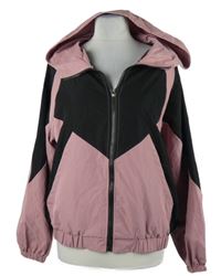 Dámská strorůžovo-černá šusťáková bunda s kapucí Shein 