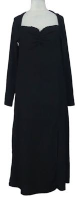 Dámské černé vzorované midi šaty Monki