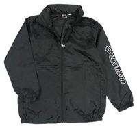 Černá šusťáková sportovní bunda s logem s ukrývací kapucí Lotto