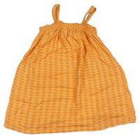 Oranžové vzorované žabičkové šaty C&A