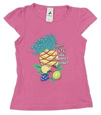 Růžové tričko s ovocem C&A