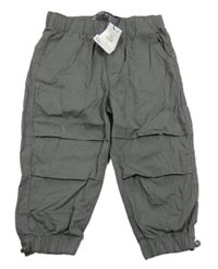 Nové - Šedé plátěné cuff kalhoty Denim Co.