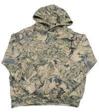 Béžovo-barevná vzorovaná mikina s kapucí H&M