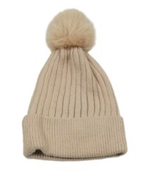 Světlerůžová čepice s bambulí Primark