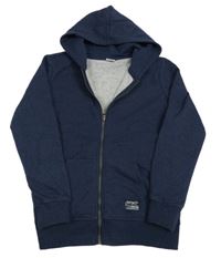 Tmavomodrá propínací mikina s kapucí Chapter Young