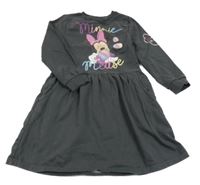 Tmavošedé teplákové šaty s Minnie Disney