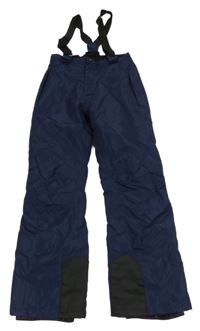 Tmavomodro-černé šusťákové oteplovačky s kšandami Crivit