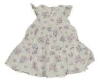 Bílé květinové plátěné šaty Carter's