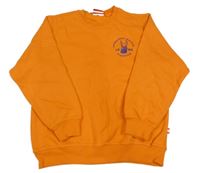 Oranžová mikina s potiskem 