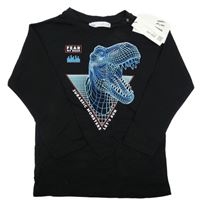 Nové - černé triko s dinosaurem Zara