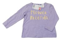 Nové - Lila triko s nápisem H&M