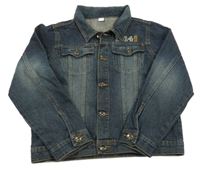 Tmavomodrá riflová bunda s čísly