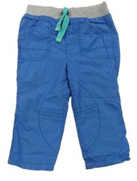 Modré plátěné rolovací kalhoty s úpletovým pasem M&Co.