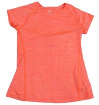 Neonově korálové žíhané sportovní tričko H&M