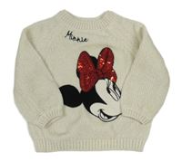 Smetanový žinylkový svetr s Minnie F&F