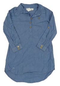 Modré košilové šaty riflového vzhledu H&M