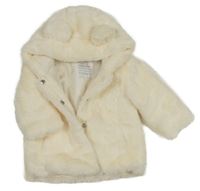 Smetanová kožešinová podšitá bunda s kapucí Primark