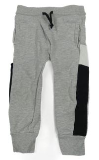 Šedo-bílo-černé tepláky Next