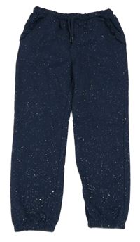 Tmavomodré tepláky se třpytkami a volánky Topolino