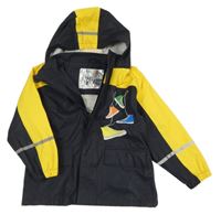 Tmavomodro-žlutá nepromokavá bunda s botami a kapucí Lupilu