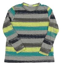 Šedo-zelené pruhované triko Yigga